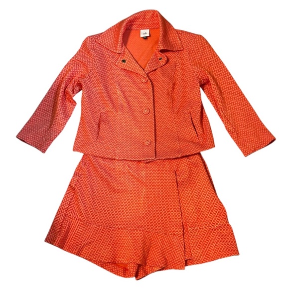 CAbi Matchmaker Orange Textured Skort Suit Set - Picture 6 of 14